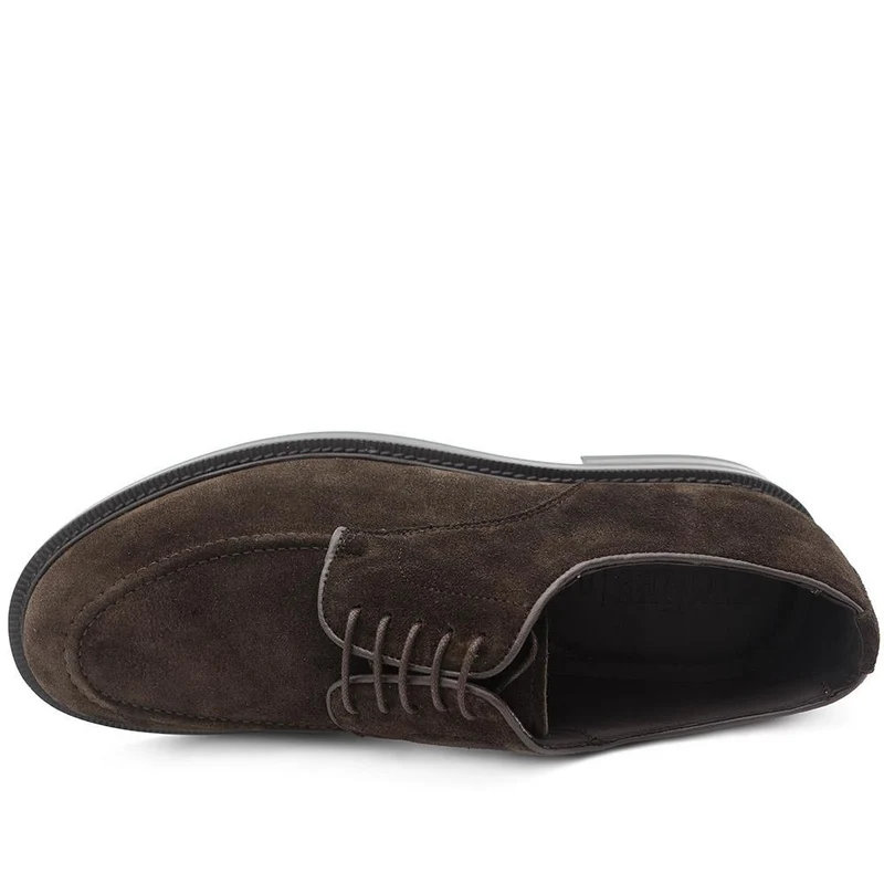 Marsden Premium Leather Derby Shoes - MARSDEN / 330 087 - Dark Brown Suede