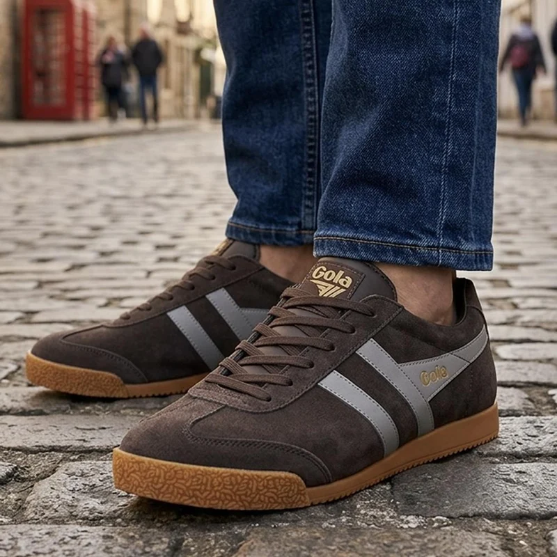 Gola Classics Men's Harrier Suede Trainers - JAC43509 / 328 801 - Brown-Grey