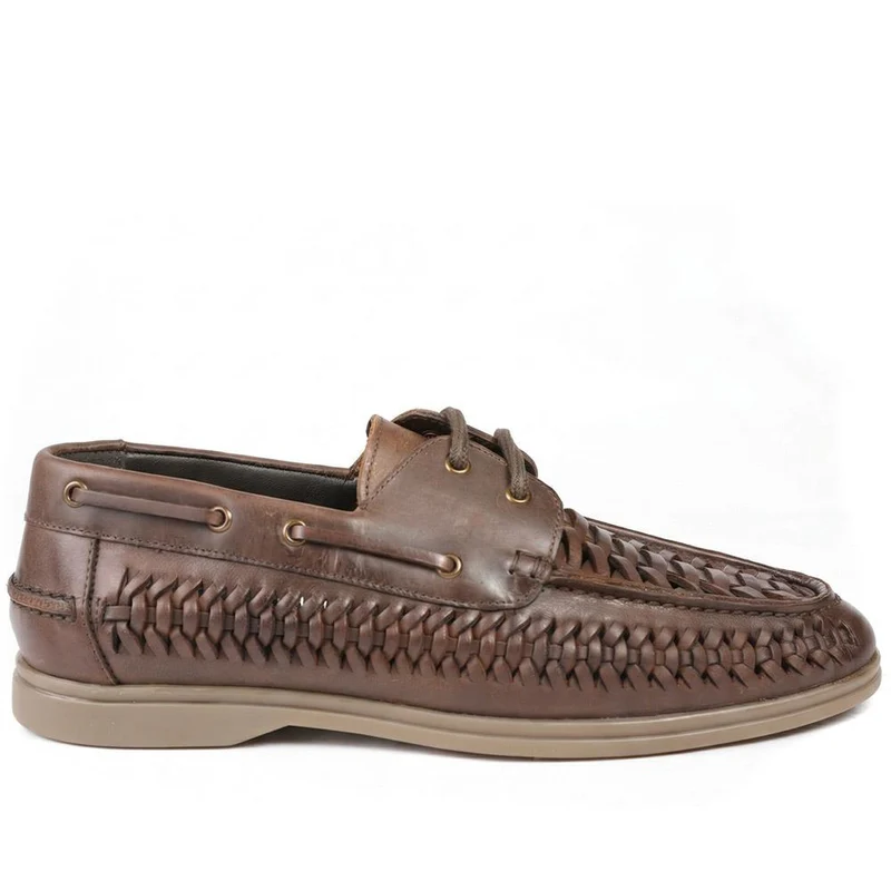 Percey Leather Moccasin Shoes - PERCEY / 328 853 - Brown