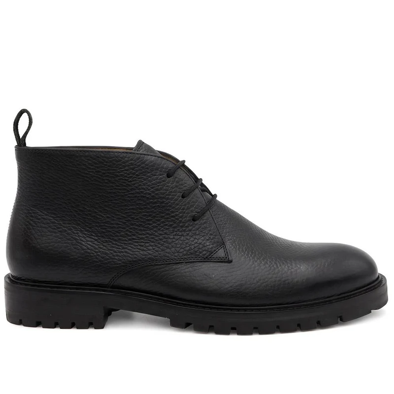 Galvano Leather Cushioned Chukka Boots - GALVANO / 329 982 - Black Grain