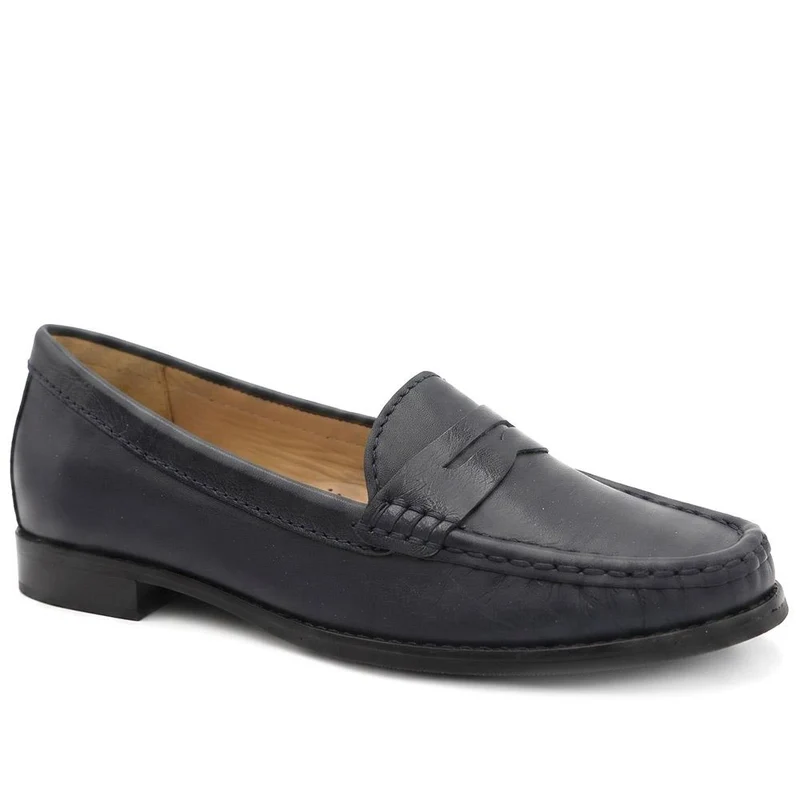 Tamsyn Smart Leather Penny Loafers - TAMSYN / 329 033 - Navy Leather