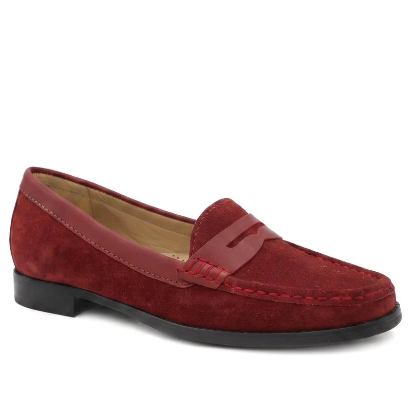 Jones 24/7 TamsynWide Leather Penny Loafers - TAMSYNWIDE / 329 035 - Red Suede