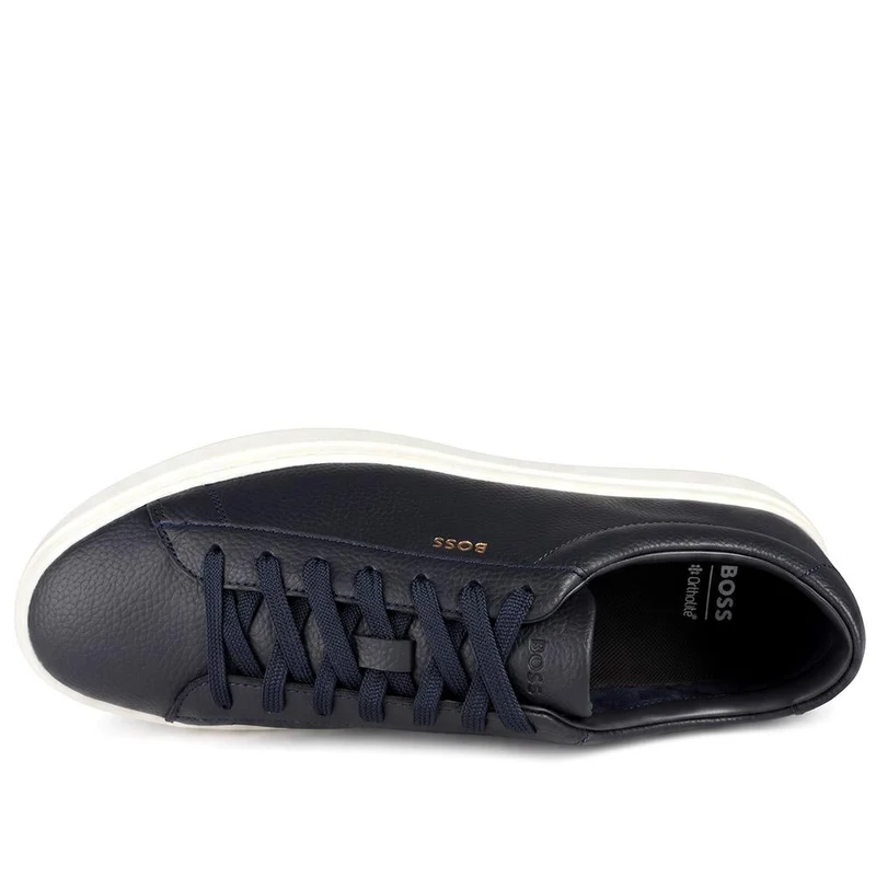 Boss Leather Lace Up Trainers - HUGO42501 / 327 809 - Navy-Navy