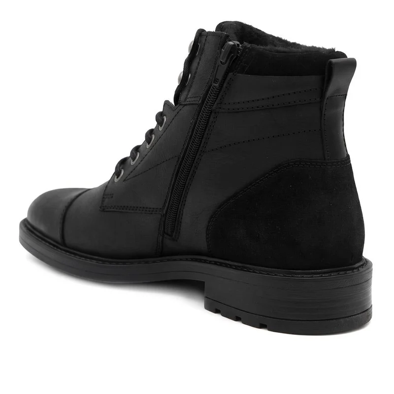 Dusseldorf Leather Lace-Up Boots - DUSSELDORF / 323 686 - Black
