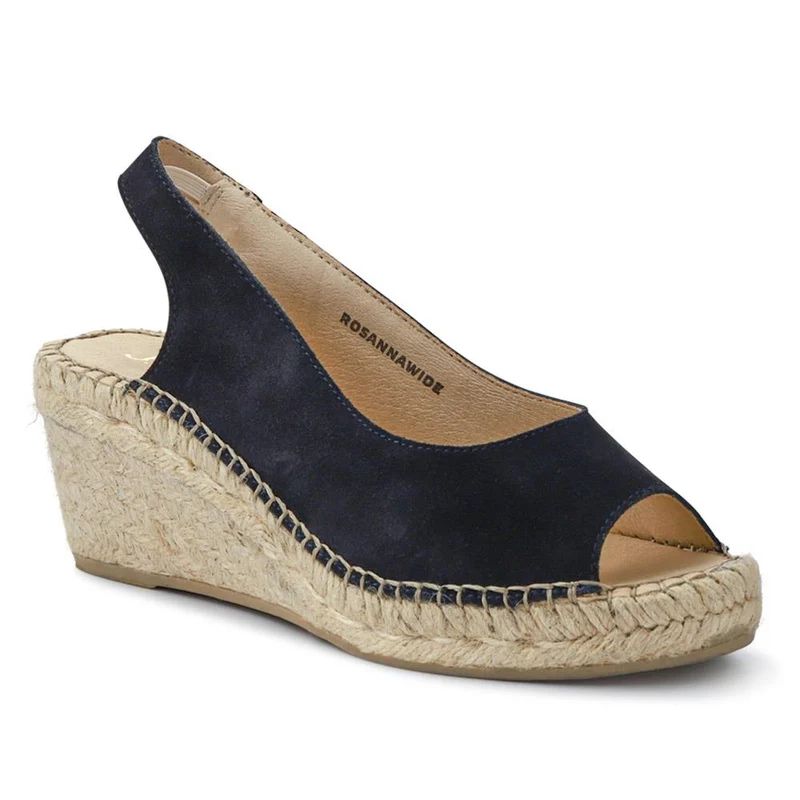 Wide-Fitting Leather Sandals - ROSANNAWIDE / 327 521 - Navy