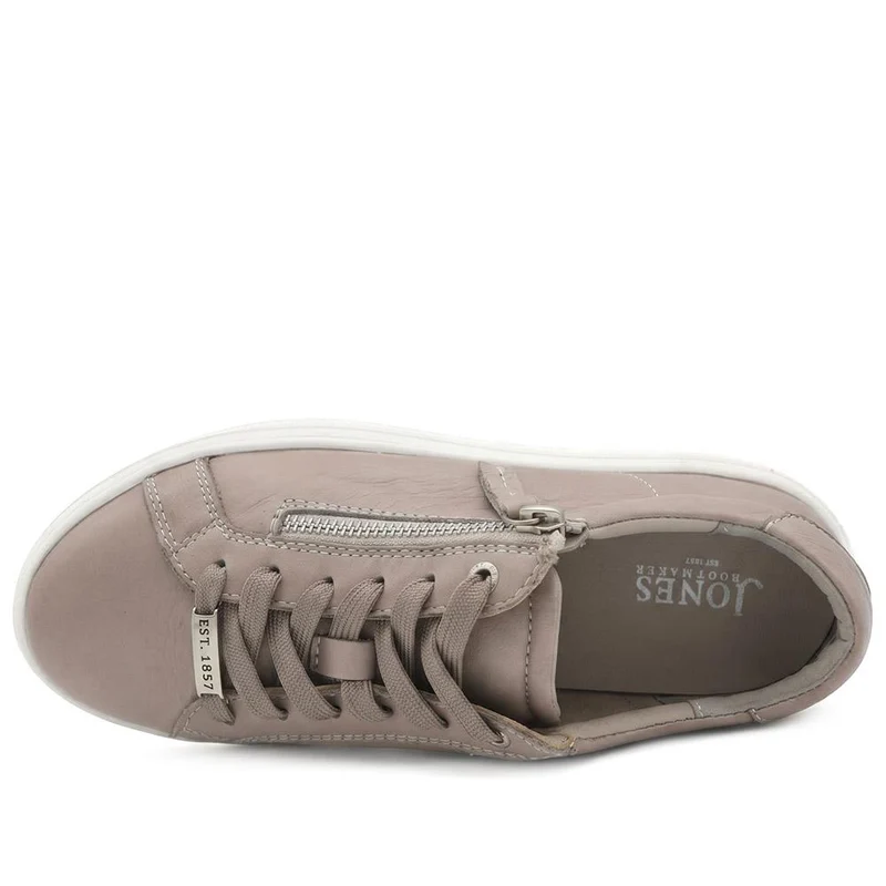 Amaliadawide Wide Fit Leather Platform Trainers - AMALIADAWIDE / 329 929 - Stone