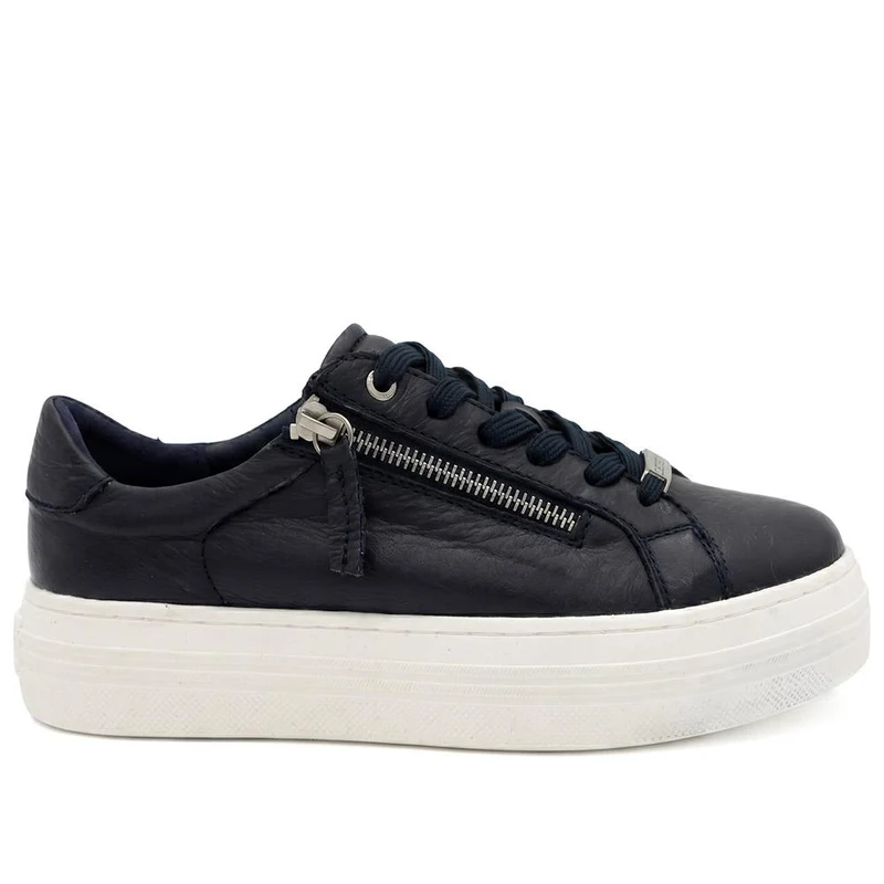Amaliadawide Wide Fit Leather Platform Trainers - AMALIADAWIDE / 329 929