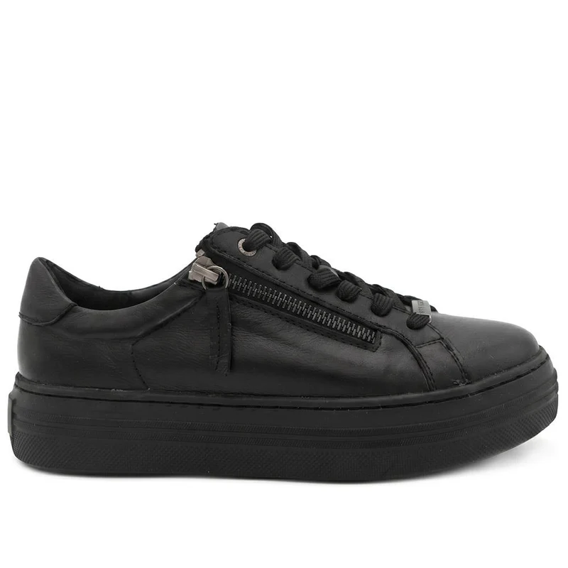 Amaliadawide Wide Fit Leather Platform Trainers - AMALIADAWIDE / 329 929