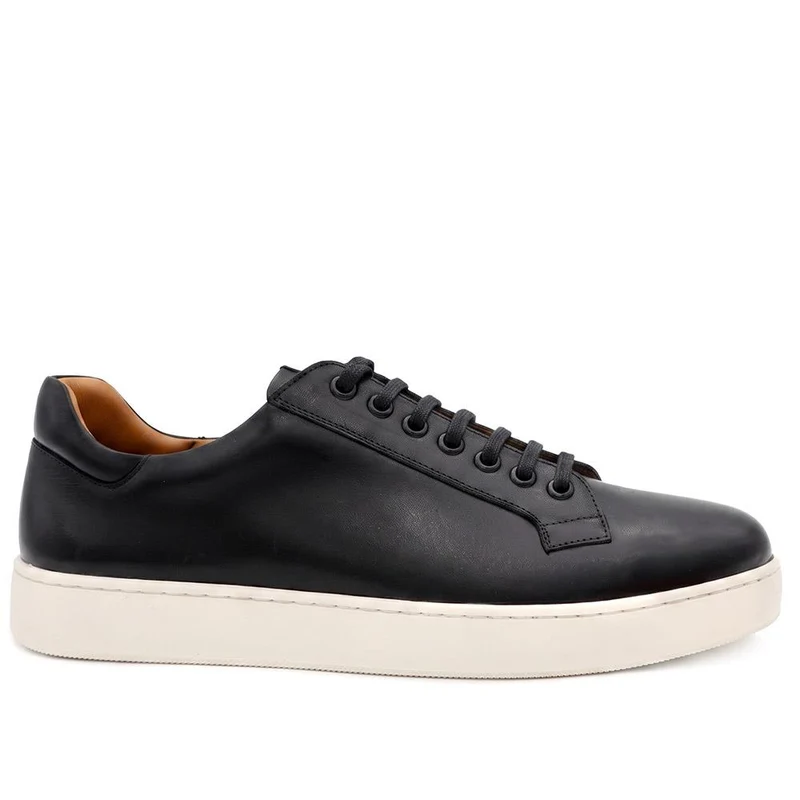 Simon Wide Fit Leather Lace Up Trainers - SIMONWIDE / 330 119