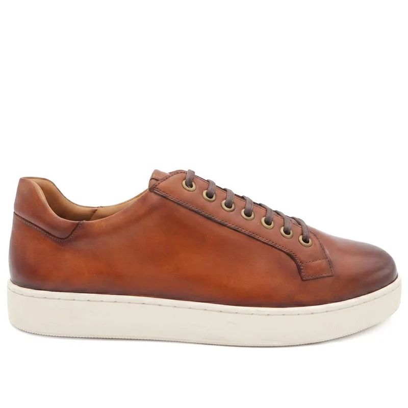 Simon Wide Fit Leather Lace Up Trainers - SIMONWIDE / 330 119