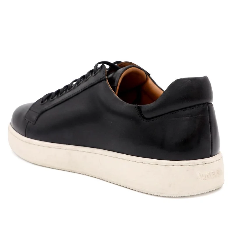 Simon Wide Fit Leather Lace Up Trainers - SIMONWIDE / 330 119 - Black Leather