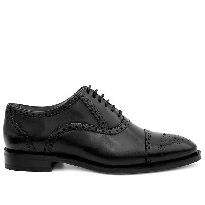 Maynard Wide Fit Leather Oxford Brogues - MAYNARDWIDE / 329 989 - Black