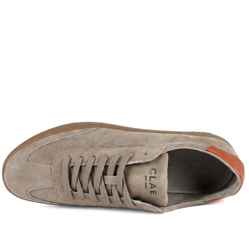 Clae Deane Leather Lace Up Trainers - CLAGB43503 / 329 184 - Grey Suede