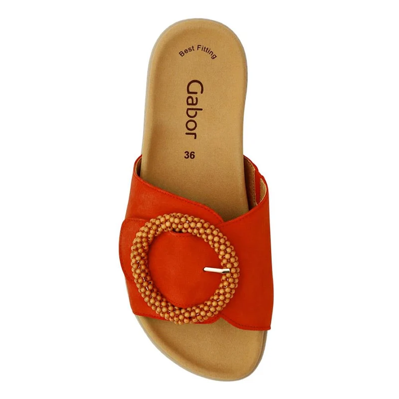 Everly Gabor Leather Chunky Mule Sandals - GAB41507 / 326 988 - Orange