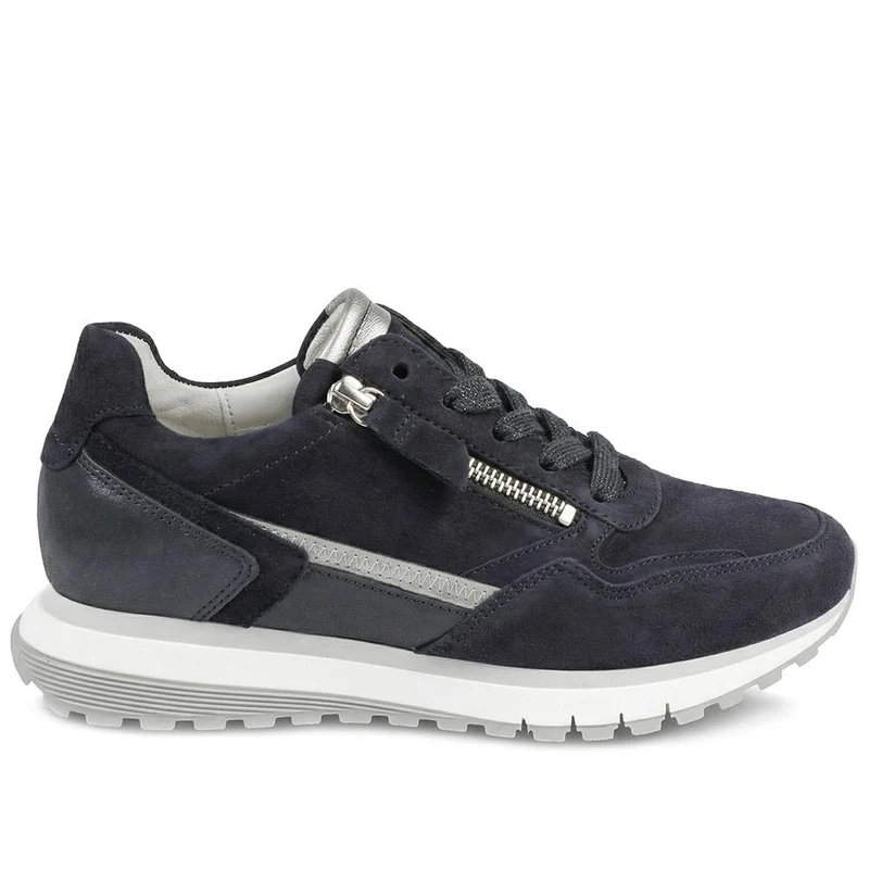 Gabor Hollywell Wide Fit Zip & Lace Trainers - GAB42502 / null - Navy Multi
