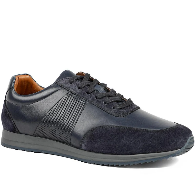Salvi Wide Fit Leather Trainers - SALVI / 328 876 - Navy