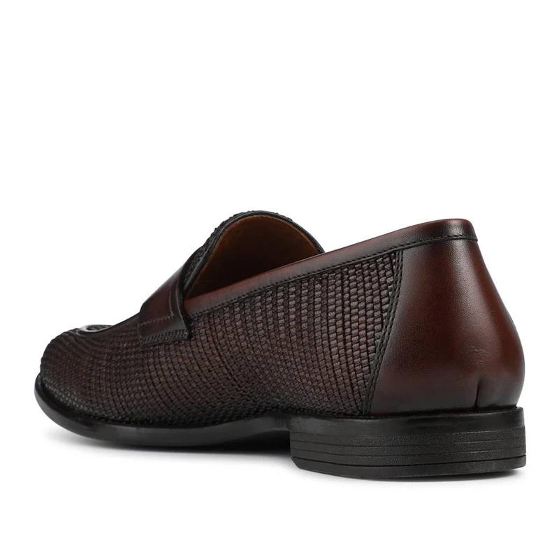 Rogelio Smart Leather Woven Penny Loafers - ROGELIO / 328 855 - Brown