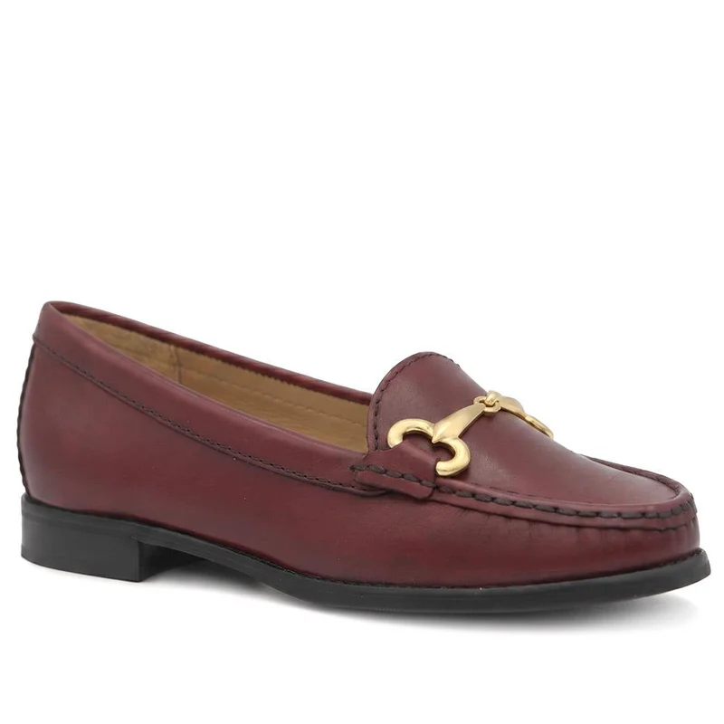 Lorella Wide-Fit Slip-On Shoes - LORELLAWIDE / 327 459 - Burgundy Leather