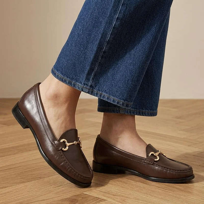 Lorella Wide-Fit Slip-On Shoes - LORELLAWIDE / 327 459 - Chocolate Leather