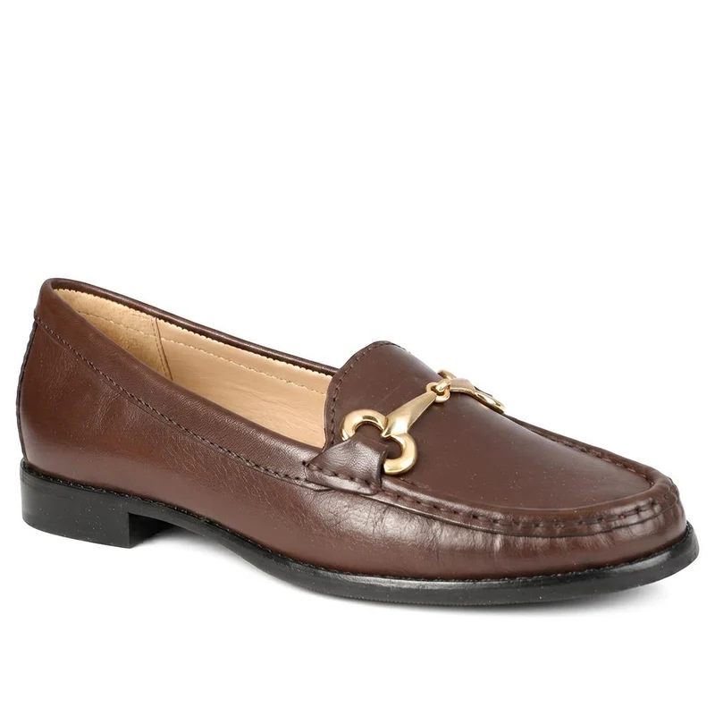 Lorella Wide-Fit Slip-On Shoes - LORELLAWIDE / 327 459 - Chocolate Leather