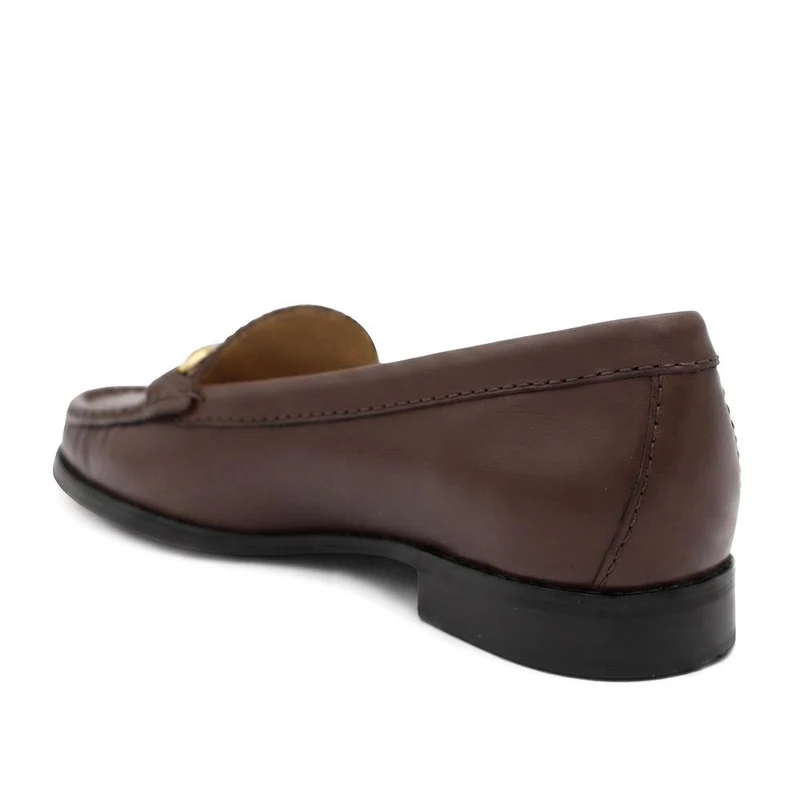Lorella Leather Heeled Loafers - LORELLA / 327 456 - Chocolate Leather
