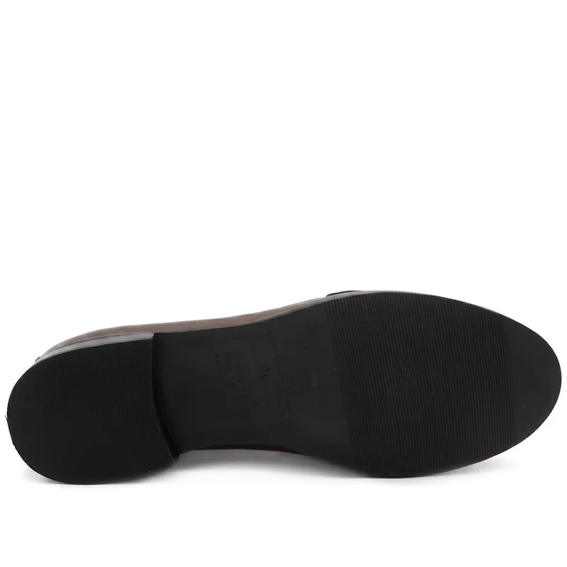 Lorella Leather Heeled Loafers - LORELLA / 327 456 - Chocolate Leather