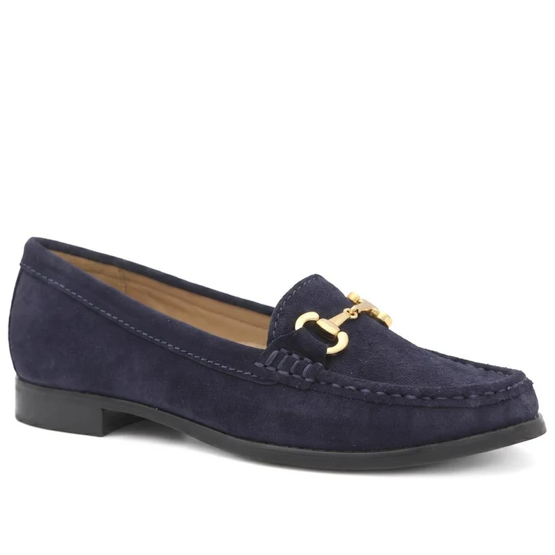Lex Suede Leather Loafers - LEX / 328 249 - Navy Suede