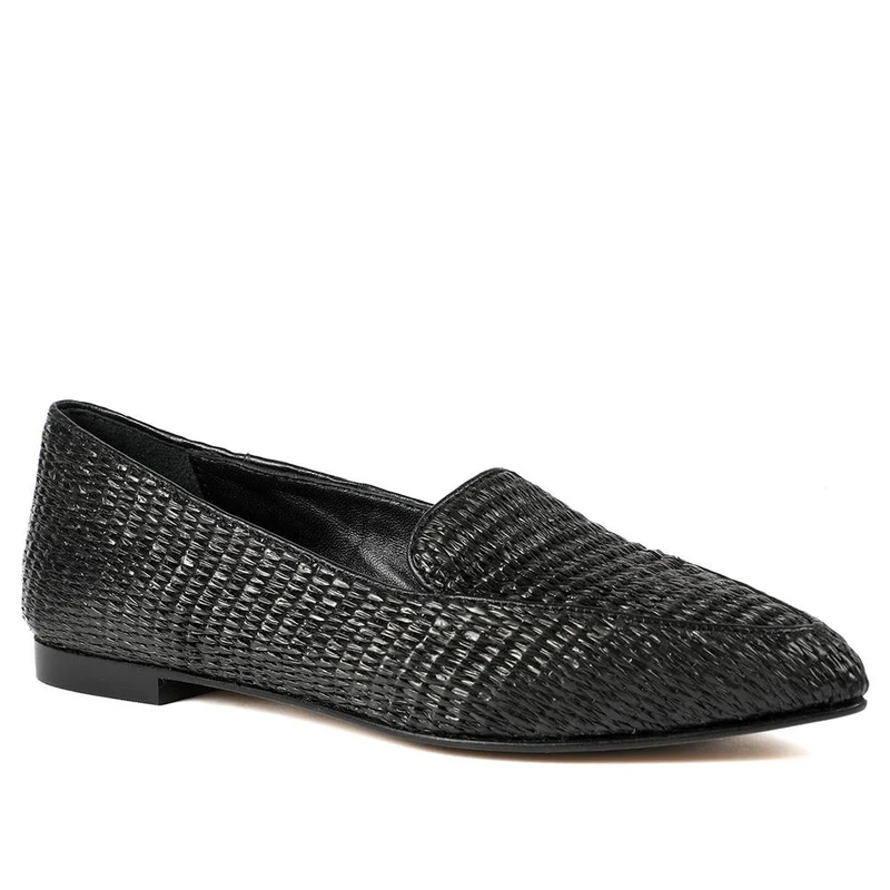 Sicily Leather Slip-On Shoes - SICILY / 326 204 - Black Rattan