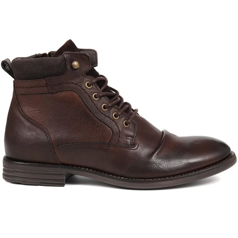 Docklands Leather Lace-Up Boots - DOCKLANDS / 321 008 - Dark Brown