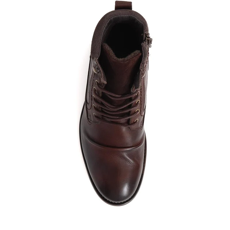 Docklands Leather Lace-Up Boots - DOCKLANDS / 321 008 - Dark Brown