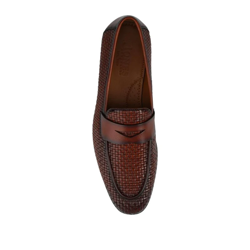 Rogelio Smart Leather Woven Penny Loafers - ROGELIO / 328 855 - Tan
