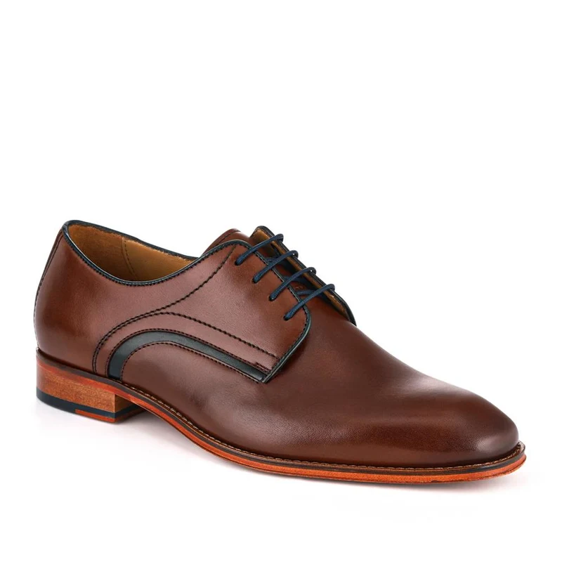 Jammer Smart Leather Lace-Up Shoes - JAMMER / 327 904 - Chestnut