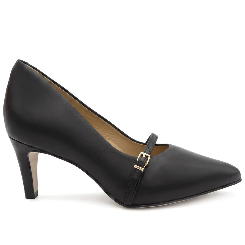 Zienna Leather Stiletto Heel Mary Janes - ZIENNA / 330 272 - Black Leather