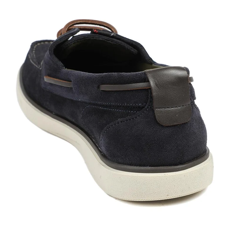 Leather Moccasin Slip On Shoes - BARBR43503 / 328 745 - Navy Suede