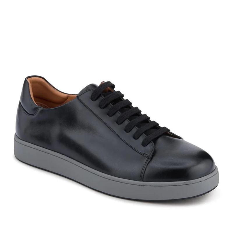 Simone Wide-Fit Leather Trainers - SIMEONE / 328 099 - Black