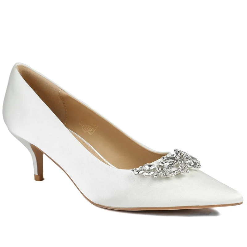 Ysobel Jewelled Occasion Court Shoes - YSOBEL / 329 099 - Ivory
