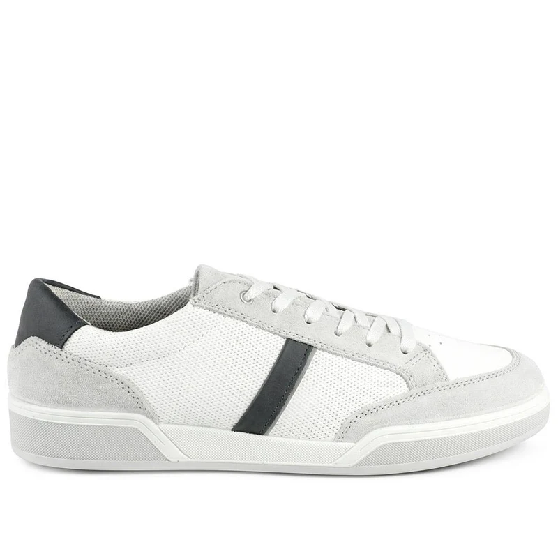 Salvator Wide Fit Leather Trainers - SALVATOR / 329 185 - White