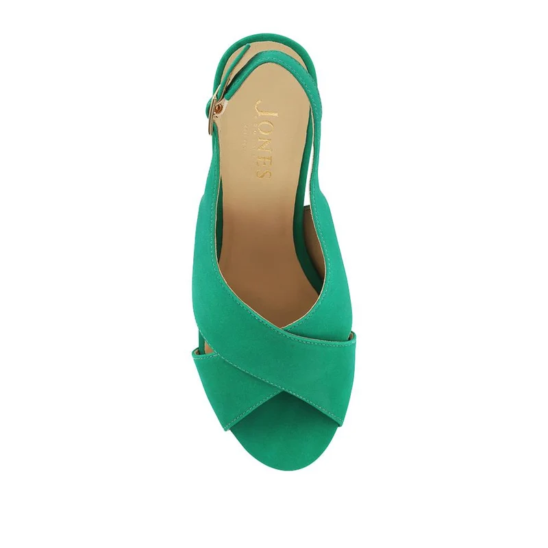 Geenah Smart Leather Slingback Sandals - GEENAH / 329 037 - Green Nubuck