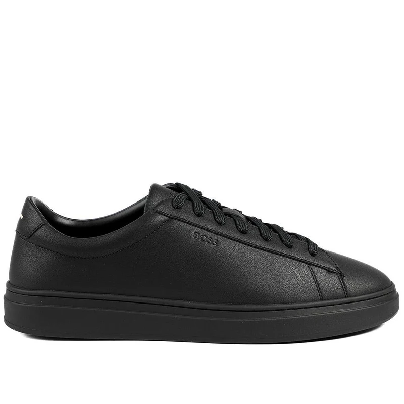 Boss Leather Lace Up Trainers - HUGO42501 / 327 809 - Black-Black