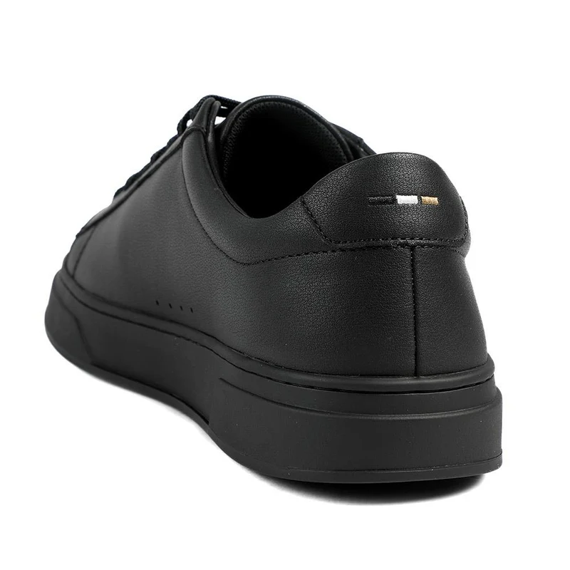 Boss Leather Lace Up Trainers - HUGO42501 / 327 809 - Black-Black