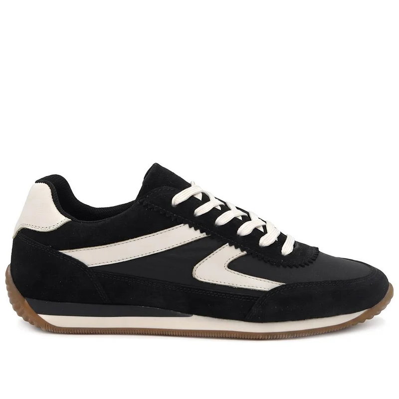Aeries Leather Lace Up Trainers - AERIES / 329 809 - Black