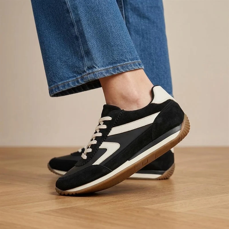 Aeries Leather Lace Up Trainers - AERIES / 329 809 - Black