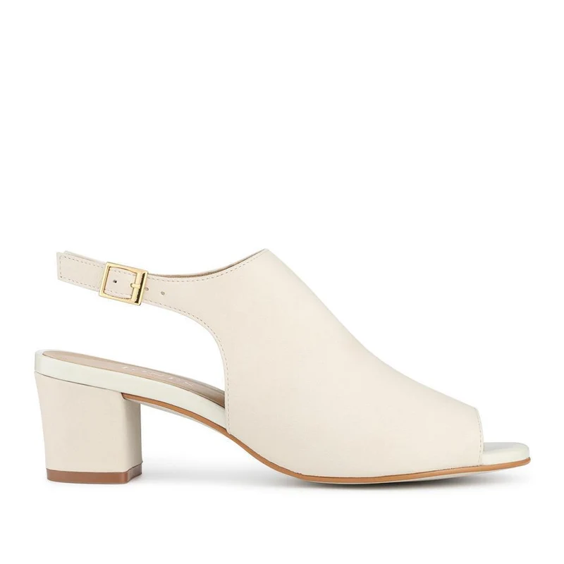 Xandra Smart Leather Slingback Peep Toe Sandals - XANDRA / 329 032 - Off White Nubuck