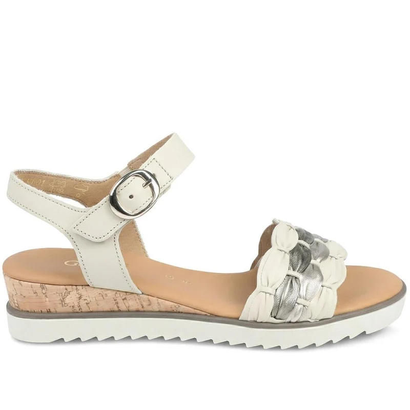 Gabor Revo Wide Fit Leather Adjustable Sandals - GAB43526 / 328 871 - Beige