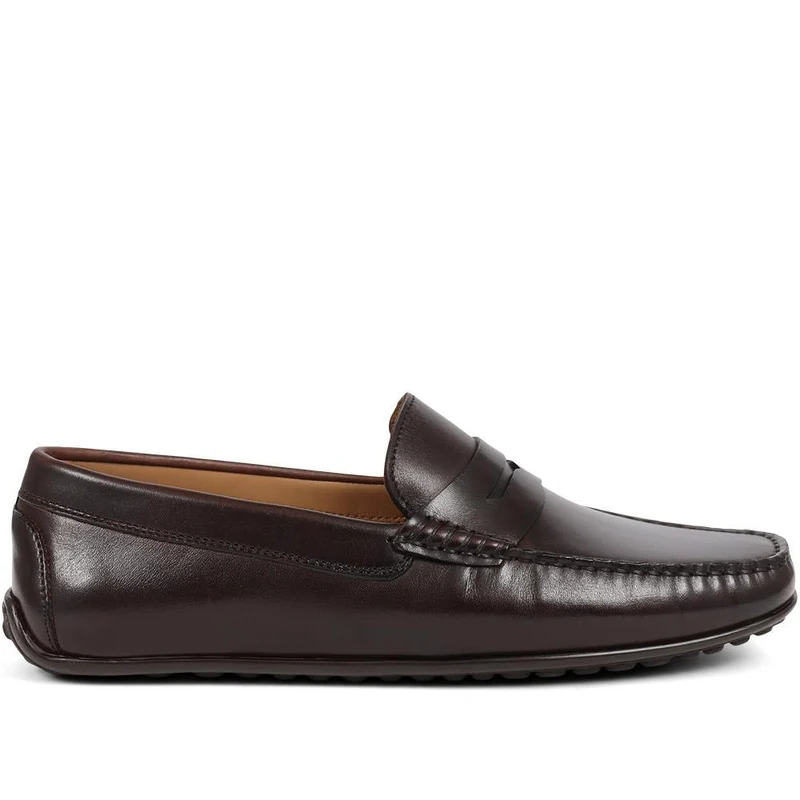 Paterson Leather Moccasins - PATERSON / 325 093 - Dark Brown