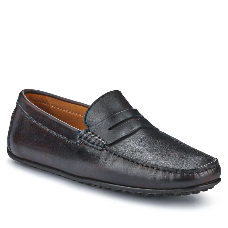 Paterson Leather Moccasins - PATERSON / 325 093 - Dark Brown