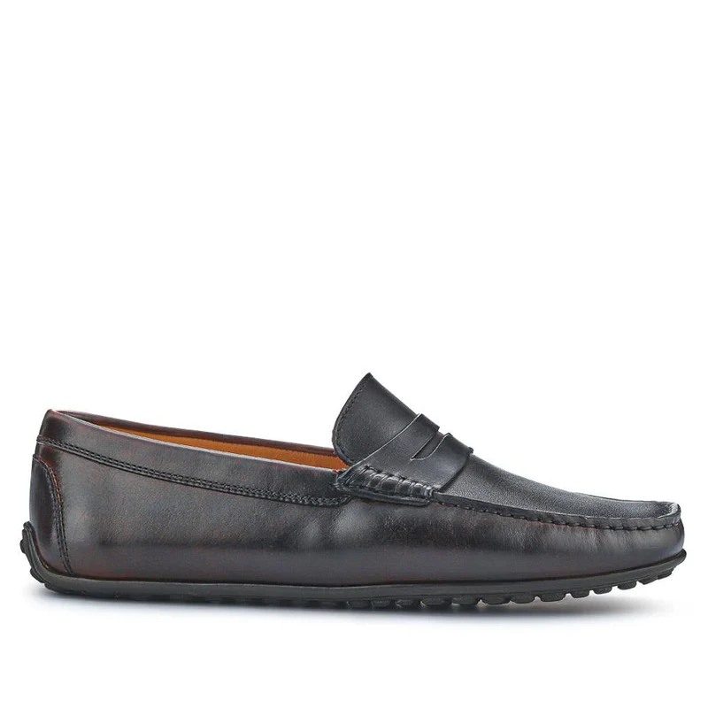 Paterson Leather Moccasins - PATERSON / 325 093 - Dark Brown