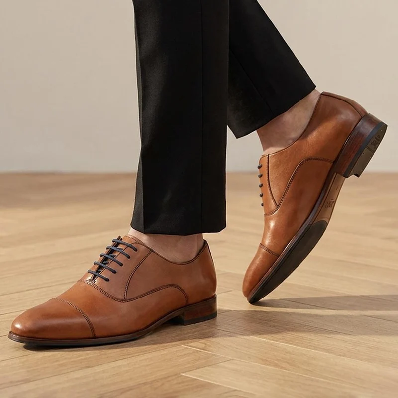 Marvin Leather Oxford Shoes - MARVIN / 325 748 - Tan