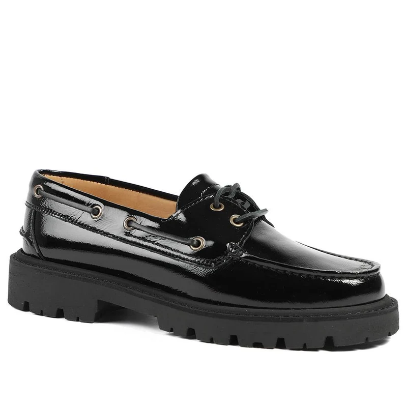 Perdita Leather Platform Moccasins - PERDITA / 328 592 - Black Patent