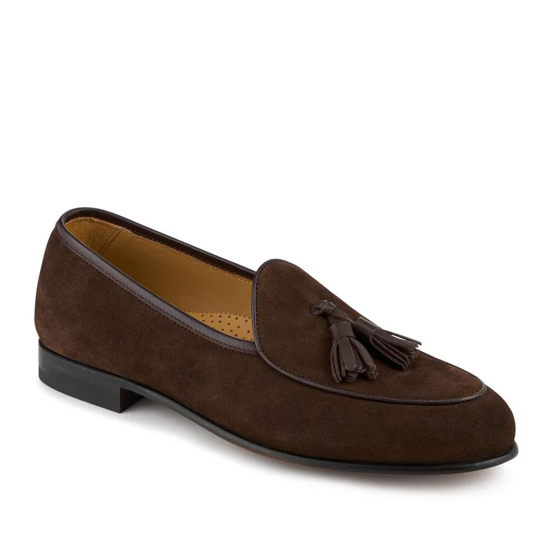 Camillo Smart Leather Tasselled Loafers - CAMILLO / 328 813 - Brown Suede